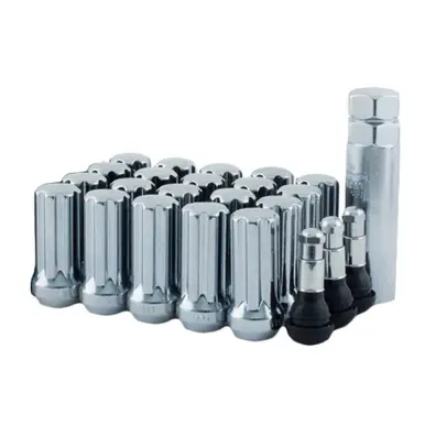 New Release 20-1/2"-20RH Chrome Mr Lugnut Long Spline Lug Nut Install Kit For 5 Lug Vehicle 5740LK5