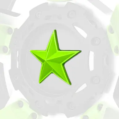 New Release Green XD Series Center Star Emblems For All Rockstar Wheels-Pack of 5 XDSTAR-GN-PK