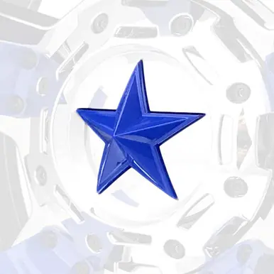 Low Price Blue XD Series Center Star Emblems For All Rockstar Wheels-Pack of 5 XDSTAR-BL-PK