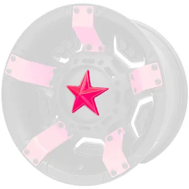 Pink XD Series Center Star Emblem For All Rockstar Wheels-Pack of 5 XDSTAR-PK-PK High Quality