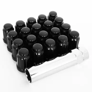 Flash Sale (QTY 20) 14x1.5 Cathodic Black Spline Tuner Style Conical Lug Nuts 14mmx1.5 C7009B-20