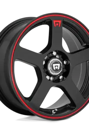 Motegi MR116 FS5 5X112/5X114.3 16X7 +40 MATTE BLACK RED RACING STRIPE Mega Sale