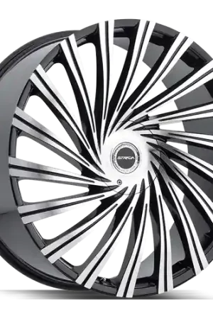 Strada Tornado 5x115/5x120 24x10 +15 Gloss Black Machined Fan Favorite