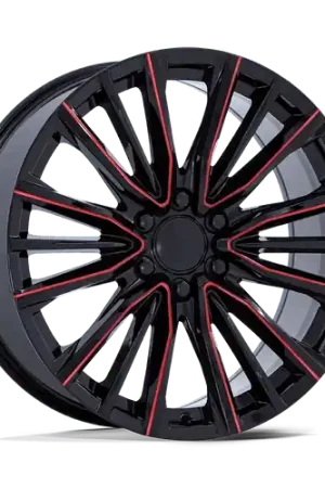 Performance Replicas PR223 6X139.7 26x10 +28 Gloss Black Milled Red Popular