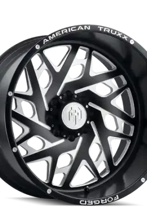 American Truxx Forged Aries ATF1909 8x165.1 24x14-76 Matte Black/Milled Reduced Price