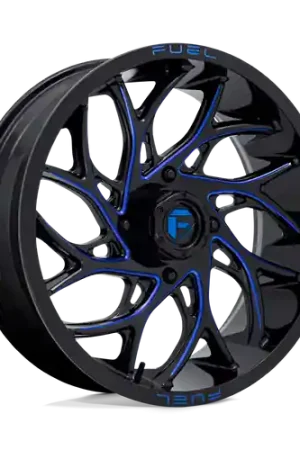 Fuel UTV D778 RUNNER UTV 4X156 20X7 +13 GLOSS BLACK MILLED CANDY BLUE Top Rated