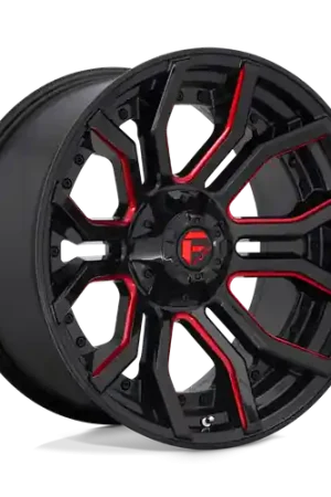 In Demand Fuel 1PC D712 RAGE 6X135/6X139.7 20X10 -18 GLOSS BLACK RED TINTED CLEAR