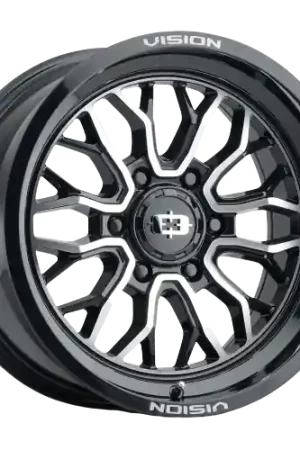 Vision Off-Road 402 Riot 8x165.1 24x12-51 Gloss Black Machined Face Latest