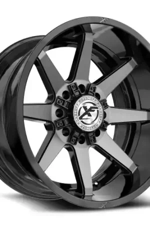 Authentic XF Off-Road XF-236 8x165.1/8x170 20x9 +12 Gloss Black & Brushed Double Dark Tint