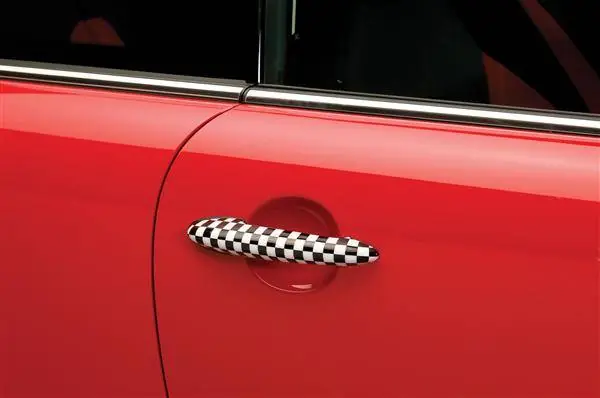 Luxury Mini Cooper Putco Door Handle Covers - Checkered Flag - 400527