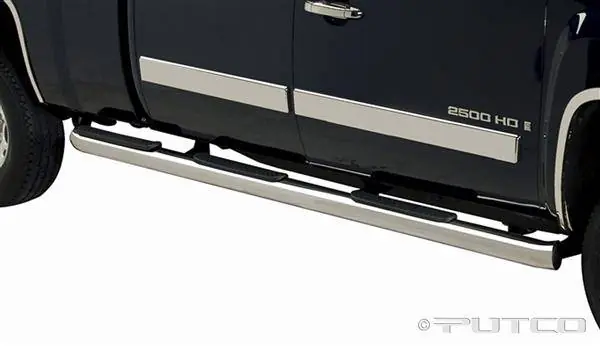 Cheap Chevrolet Silverado Putco Boss Bar Side Steps - Wheel to Wheel - 44190