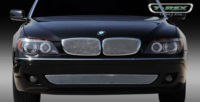 Premium BMW 7 Series T-Rex Sport Series Formed Stainless Steel Mesh Grille with thin SS Frame - Triple Chrome Plated - 2PC - 44998