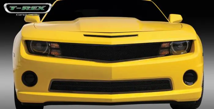 Chevrolet Camaro T-Rex Upper Class Mesh Grille - All Black with Formed Mesh - 1PC Custom Design Full Opening - Covers Signals - No Logo Openings - 51029 One Day Deal
