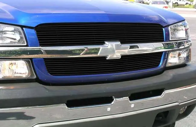 Chevrolet Silverado T-Rex Billet Grille Overlay - Bolt On & Insert - All Black - 2PC - 21100B Wholesale