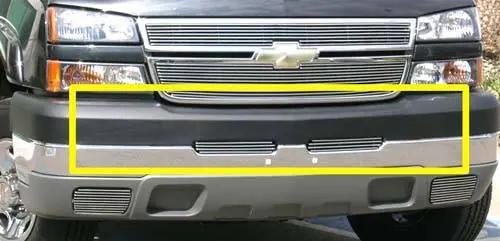 Chevrolet Silverado T-Rex Bumper Billet Grille Top Pad Insert - 3 Bars - 2PC - 25103 Fan Favorite