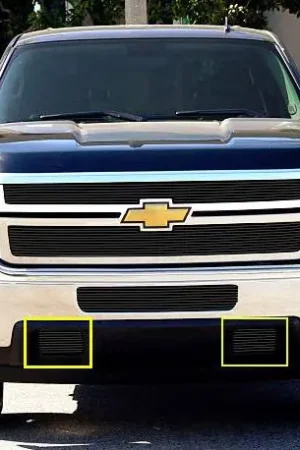 Chevrolet Silverado T-Rex Bumper Tow Hook Billet Grilles - All Black - 2PC - 25115B Brand New
