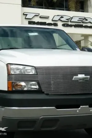 Express Delivery Chevrolet Silverado T-Rex Full Face Billet Grille with Bowtie Installed - 25 Bars - 20108