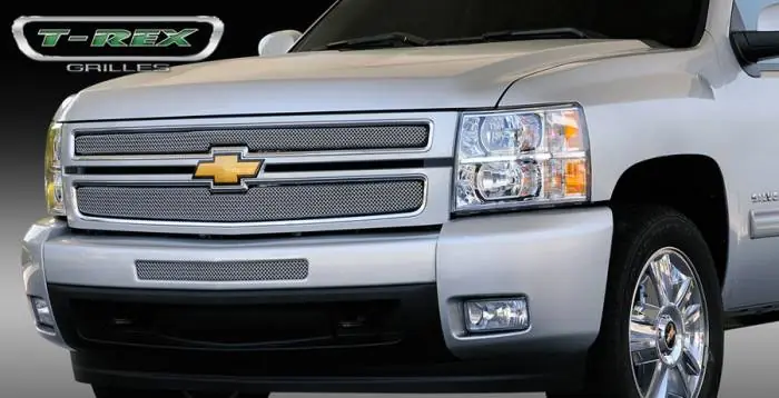 Chevrolet Silverado T-Rex Sport Series Formed Mesh Grille - Stainless Steel - Triple Chrome Plated - 2PC - 44110 Instant Buy