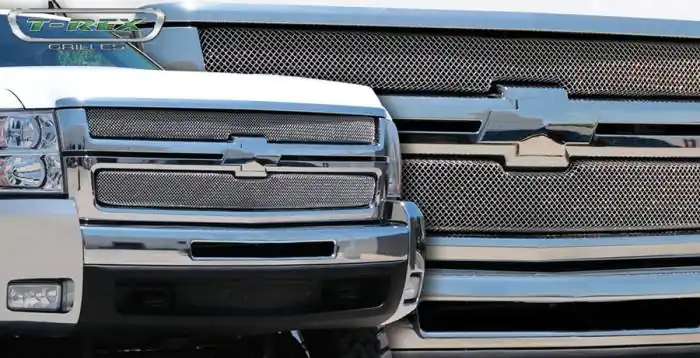 No Minimum Order Chevrolet Silverado T-Rex Sport Series Formed Mesh Grille - Stainless Steel - Triple Chrome Plated - 2PC - 44112