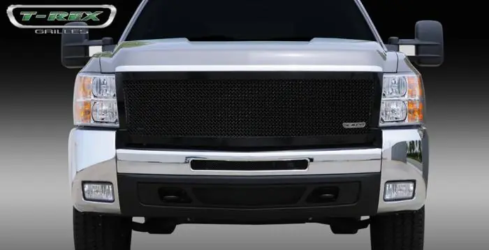Same Day Shipping Chevrolet Silverado T-Rex Upper Class Mesh Grille - All Black - 1PC Style - 51113