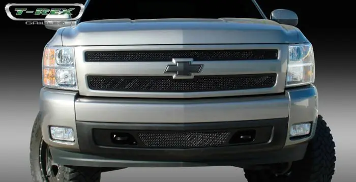 Luxury Chevrolet Silverado T-Rex Upper Class Mesh Grille - All Black - 2PC Style - 51110