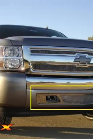 Best Price Chevrolet Silverado T-Rex Upper Class Polished Stainless Bumper Mesh Grille - Lower Air Dam Only - 55110