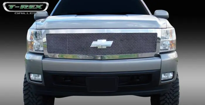 Shop Now Chevrolet Silverado T-Rex Upper Class Polished Stainless Mesh Grille - 1PC Style - 54111