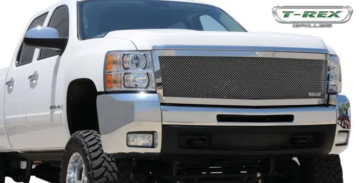 Chevrolet Silverado T-Rex Upper Class Polished Stainless Mesh Grille - 1PC Style - 54113 High Quality