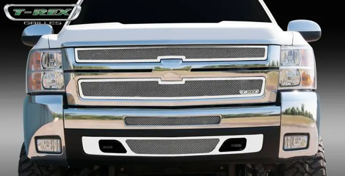 Exclusive Offer Chevrolet Silverado T-Rex Upper Class Polished Stainless Mesh Grille - 2PC Style - 54112