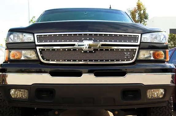 Chevrolet Silverado T-Rex X-Metal Series Studded Main Grille - All Black - 2PC Style - 6711061 Holiday Sale