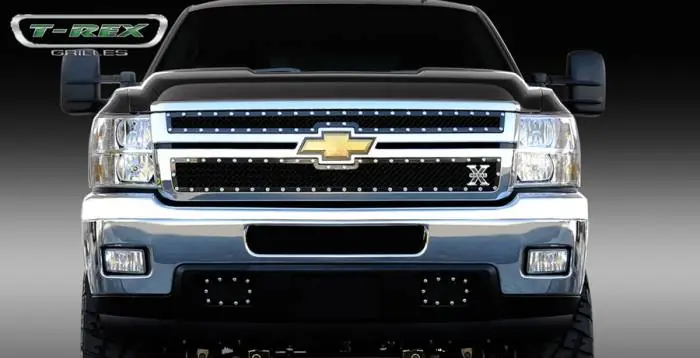 Must Have Chevrolet Silverado T-Rex X-Metal Series Studded Main Grille - All Black - 2PC Style - 6711141