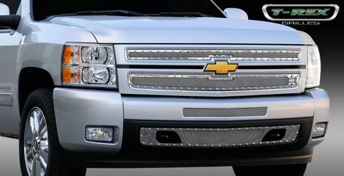 Chevrolet Silverado T-Rex X-Metal Series Studded Main Grille - Polished Stainless Steel - 2PC Style - 6711100 Limited Time