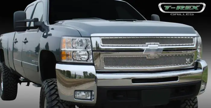 Chevrolet Silverado T-Rex X-Metal Series Studded Main Grille - Polished Stainless Steel - 2PC Style - 6711120 Super Sale