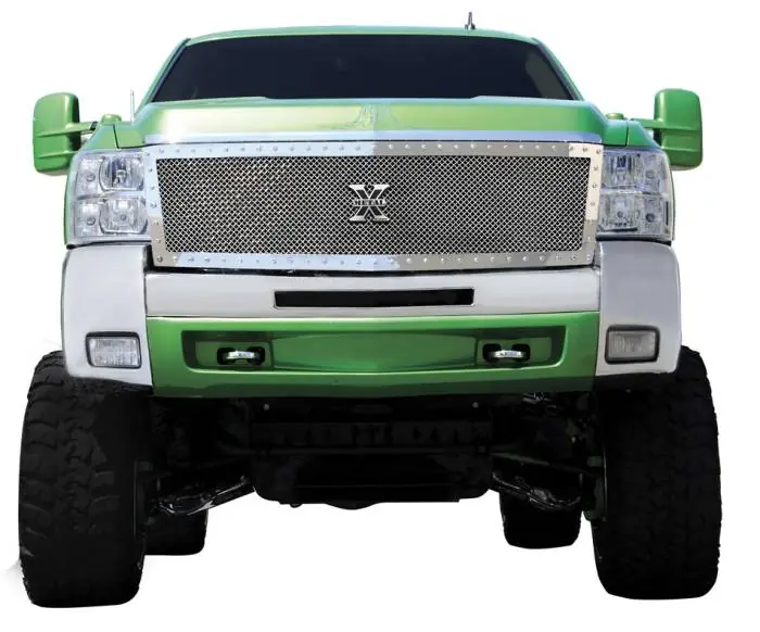 Deal Chevrolet Silverado T-Rex X-Metal Series Studded Main Grille - Polished Stainless Steel - Custom - 1PC - 6711130