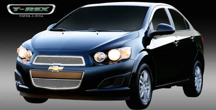 Chevrolet Sonic T-Rex Upper Class Polished Stainless Mesh Grille - 2PC - 54132 Seasonal Sale