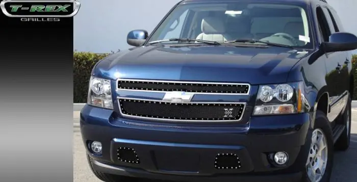 Genuine Chevrolet Suburban T-Rex X-Metal Series Studded Main Grille - All Black - 2PC Style - 6710511