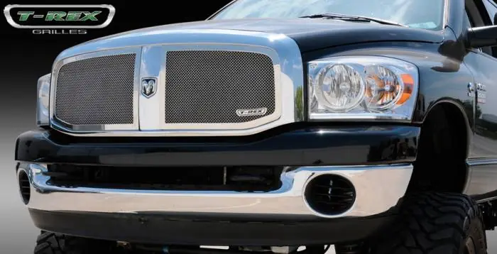 Cheap Dodge Ram T-Rex Upper Class Polished Stainless Mesh Grille - 2PC - 54467