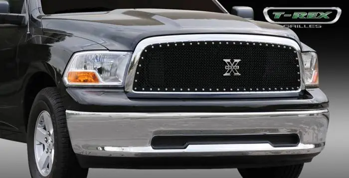 Limited Edition Dodge Ram T-Rex X-Metal Series Studded Main Grille - Custom 1PC Opening - All Black - 6714571