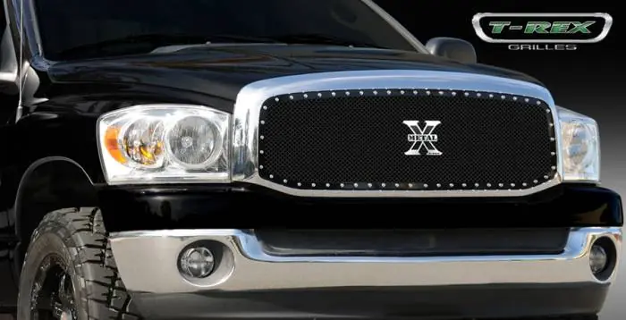 Dodge Ram T-Rex X-Metal Series Studded Main Grille - Custom Full Opening - All Black - 1PC - 6714591 Fresh Stock