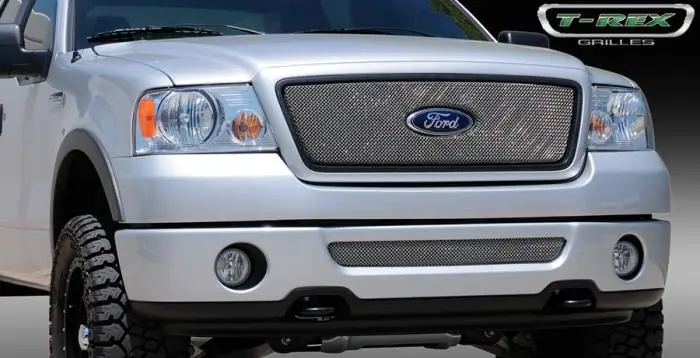 Ford F150 T-Rex Sport Series Formed Mesh Grille - Stainless Steel - Triple Chrome Plated with Logo Opening - 44556 Next Day Delivery