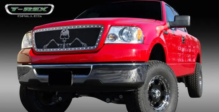 Ford F150 T-Rex Urban Assault Grunt Studded Main Grille with Soldier - Black OPS Flat Black - 7115566 Secure Checkout