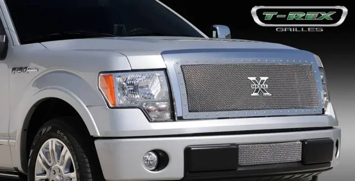 Super Sale Ford F150 T-Rex X-Metal Series Studded Main Grille - Custom Full Opening - Polished Stainless Steel - 1PC - 6715680