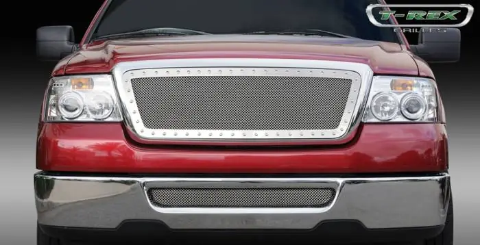 Instant Buy Ford F150 T-Rex X-Metal Series Studded Main Grille - Polished Stainless Steel - 6715560
