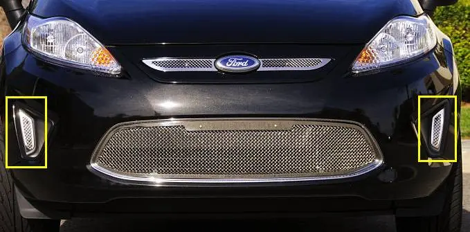 Secure Checkout Ford Fiesta T-Rex Upper Class Polished Stainless Bumper Mesh Grille - Side Openings - 2PC - 11588