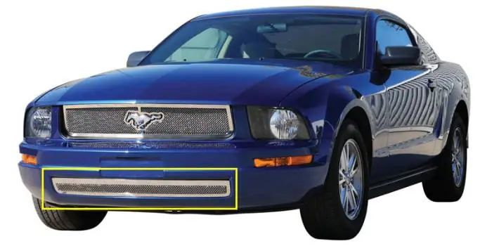 High Quality Ford Mustang T-Rex Upper Class Polished Stainless Bumper Mesh Grille with Formed Mesh Center - 55515