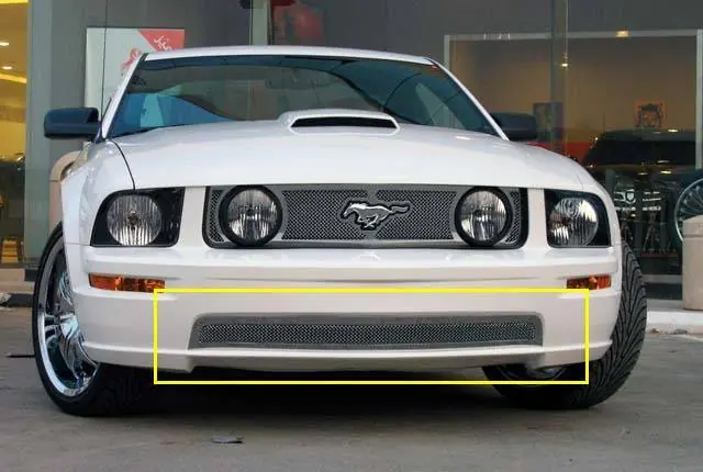 Limited Edition Ford Mustang T-Rex Upper Class Polished Stainless Bumper Mesh Grille with Formed Mesh Center - 55516