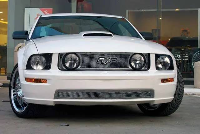 Ford Mustang T-Rex Upper Class Polished Stainless Mesh Grille with Formed Mesh - 3PC - 54516 Secure Checkout