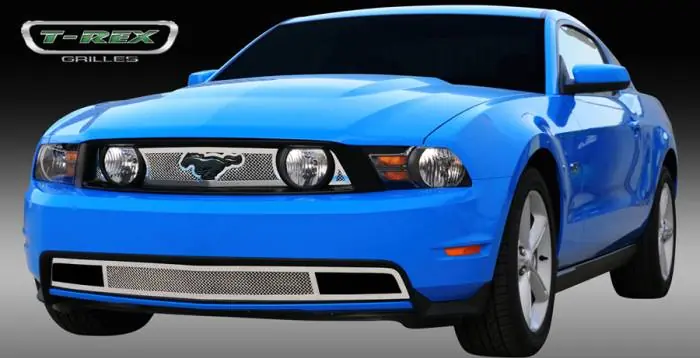 Must Have Ford Mustang T-Rex Upper Class Polished Stainless Mesh Grille with Formed Mesh - 3PC - 54519