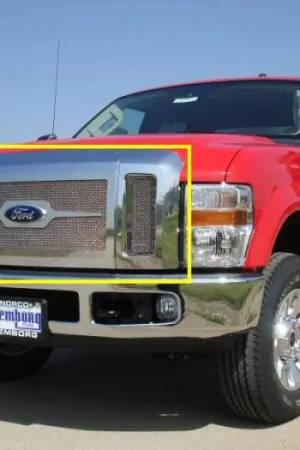 Ford Superduty T-Rex Upper Class Polished Stainless Mesh Grille with Optional Logo Plate - 54563 Premium