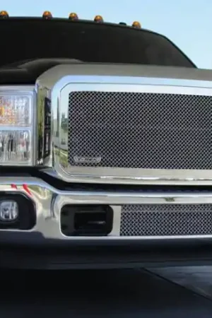 Money Back Guarantee Ford Superduty T-Rex Upper Class Polished Stainless Mesh Grille with Optional Logo Plate - 54546